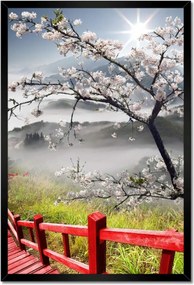 Bekeretezett plakátok 40x60 Vörös híd Japánban