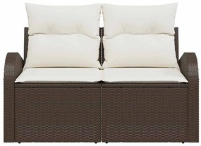 Kerti kanapé párnával Barna 124 x 62 x 69 cm polirattan