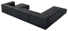 Sötétkék bőr sarokkanapé (bal oldali) Madame – Windsor &amp; Co Sofas