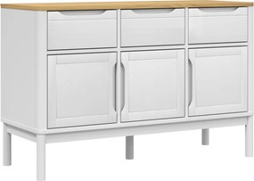vidaXL FLORO fehér tömör fenyőfa tálalószekrény 114 x 43 x 74 cm