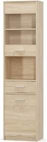 Vitrines szekrény 1D1W1S, sonoma tölgyfa, TEYO