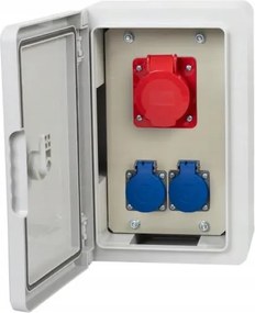 Építőipari kapcsolószekrény RB-200 16A 5p, 2x230V IP65