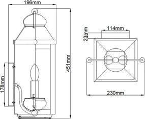 Quintiesse ANCHORAGE QN-ANCHORAGE-M Fali lámpa 2x60W/E14 IP44