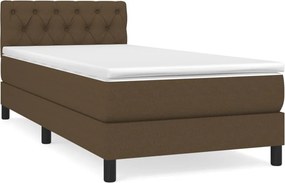 vidaXL sötétbarna szövet rugós ágy matraccal 80 x 200 cm