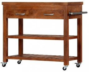 tömör akácfa zsúrkocsi 100 x 48 x 89 cm