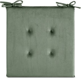 Gaja székpárna 40x40x3 Eurofirany olívazöld, dekoratív foltvarrással
