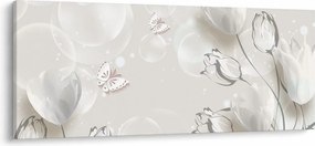 Kép - tulipánok a buborékok között (120x50 cm)