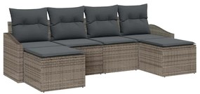 vidaXL Kanapé Szett párnával 6 pcs Szürke polirattan