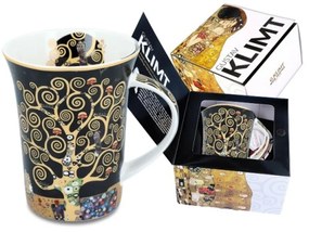 Porcelán bögre - 350ml - Klimt: Életfa