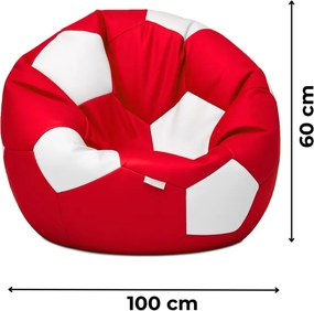EMI focilabda mintás piros-fehér műbőr babzsákfotel