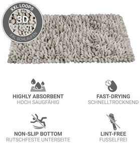 Szürkésbézs textil fürdőszobai kilépő 60x90 cm Lerici – Wenko