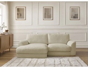 Bézs buklé sarokkanapé (bal oldali-heverő résszel) Leonore – Bobochic Paris