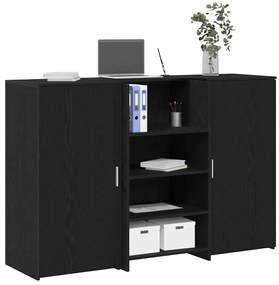 recepciós pult fekete tölgyszínű 155x50x103,5 cm szerelt fa