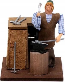 Elektromos Mozgatható Betlehem Figura 'kovács Üllővel'- 12cm-es figurákhoz