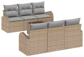 vidaXL Kerti Kanapé Szett tárolóval 7 pcs Barna és szürke polirattan