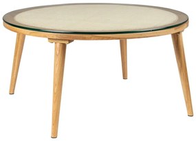 Natúr színű üveg kerek dohányzóasztal ø 70 cm Haru – White Label