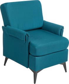 HOMCOM Lélegző Vászon Hatású Szövet Díszítő Kárpitozott Fotel Roló Karfákkal, 70x73x83 cm, Zöld | Aosom