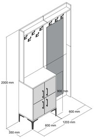 Előszoba bútor Berliner (dió + antracit). 1072518
