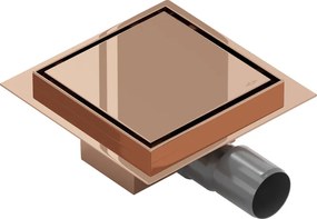 Mexen Flat-Q M13 négyzet alakú padlóösszefolyó 12 x 12 cm, rózsaarany - 1610012