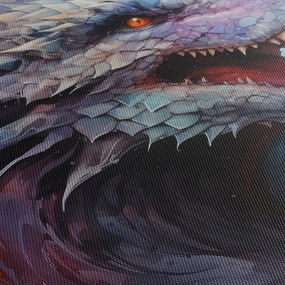 Kép - Egy sárkány illusztrációja (órával) (90x30 cm)