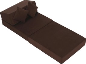 Összecsukható matrac/fotel, 2v1, barna, PELOS