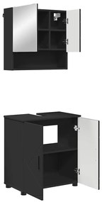 Fürdőszoba bútor szett 2 pcs Fekete 61 x 35 x 64 cm Faanyag