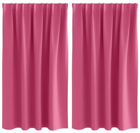 Függönyök 2 pcs Fényes rózsaszín 140x140cm Poliészter