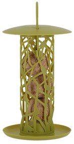 Faggyúgolyó tartó madáretető tetővel, zöld