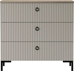Komód, szürkésbarna Taupe/silverjack tölgy, DOMCA 3S