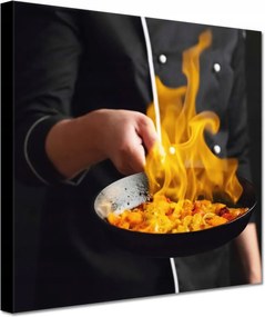 Vászonkép 20x20 Szakács szakács tűz