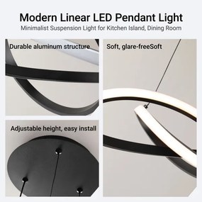 Brilagi - LED dimmelhető kábeles csillár INFINITY LED/55W/230V 50x50 cm fekete + távirányító