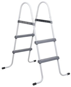 Szürke acél medencelétra 84 cm