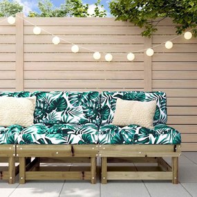 vidaXL 2 db impregnált fenyőfa középső kanapé párnákkal