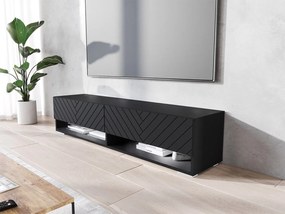 Függesztett TV szekrény Adenuk 140 MDF (fekete grafit + halcsont fekete) (LED RGB világítással). 1106323