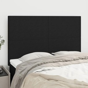 fekete szövet fejtámla 144x5x118/128 cm