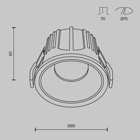 DL043-01-15W4K-RD-WB Alfa LED Alumínium Süllyesztett Lámpa Fehér Színű LED 15 W 4000 Kelvin 1150 Lumen IP20
