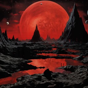 Poszter 90x90cm Telihold a távoli vidékeken