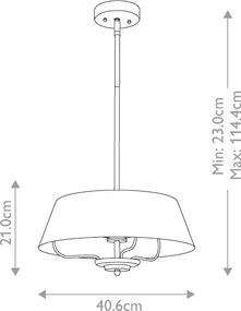 Kichler Luella KL-LUELLA-3P-BNB Függőlámpa 3x40W/E14 IP20