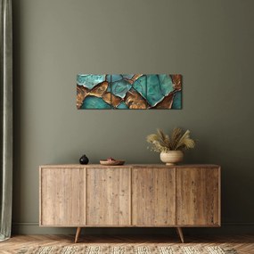 Kép - Zöld-arany festés (órával) (90x30 cm)