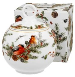 Porcelán keksztároló 12cm, 700ml, dobozban, Christmas Birds