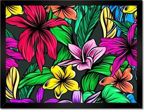 Poszter keretben 40x30 Trópusi hibiszkusz levél