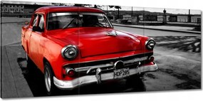 Vászonkép 150x70 Kubai piros autó