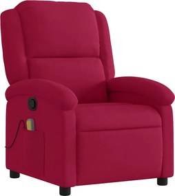 vidaXL bordó bársony dönthető masszázsfotel