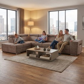 Ülőgarnitúra, bézs, balos, MALAGA BIG