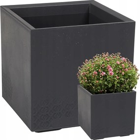 Virágágyás Virágtartó Láda Virágtartó Tál Terasz Kert antracit Karo 30x30x30cm