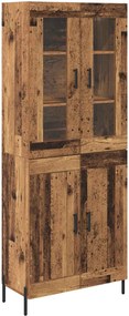 vidaXL Magasfiú Falra szerelhető Öreg fa 69,5 x 34 x 180 cm Faanyag