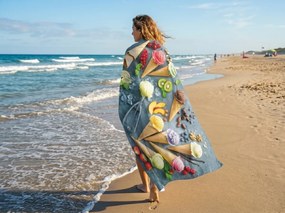 Gyorsan száradó XXL strand fürdőlepedő GELATTO színes 150 x 210 cm, 100% mikroszál