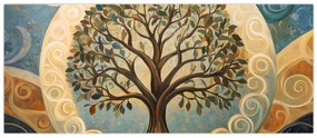 Kép – Életfa és spirálok (120x50 cm)