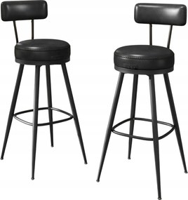 2 db-os forgó hoker szett háttámlával bárszék 76 cm Ekho fekete