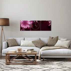 Az absztrakció képe - virágok (órával) (90x30 cm)